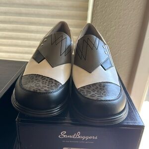 NIB Sandbaggers Pip Black Women's Golf Shoe